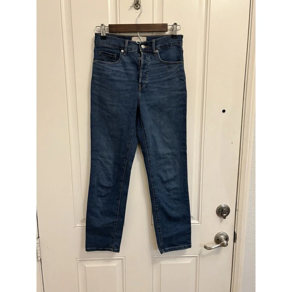 Everlane Women's High Rise Stretch Jeans Medium Wash Size 26 Blue Denim